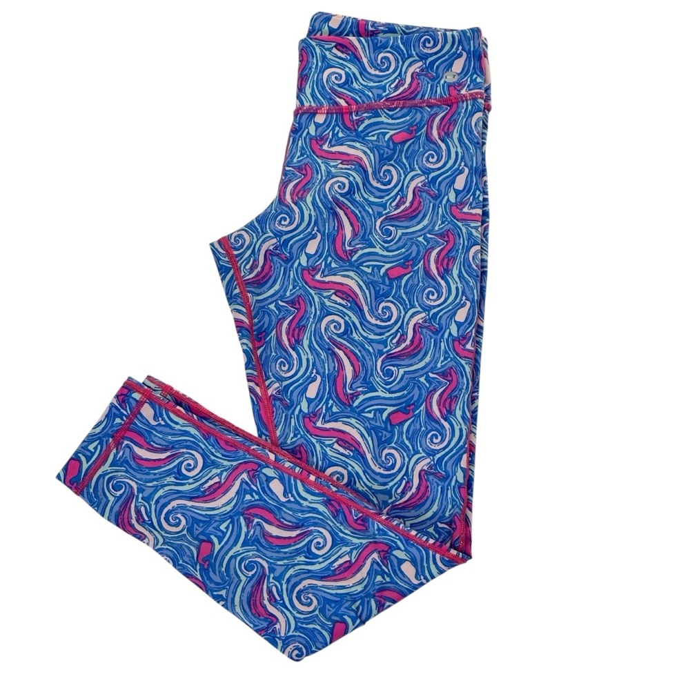 Vineyard Vines Girl’s Swirly Seahorse Pull-On Performance Leggings Size Large